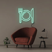 Fork and Knife - Neonific - LED Neon Signs - 50 CM - Sea Foam