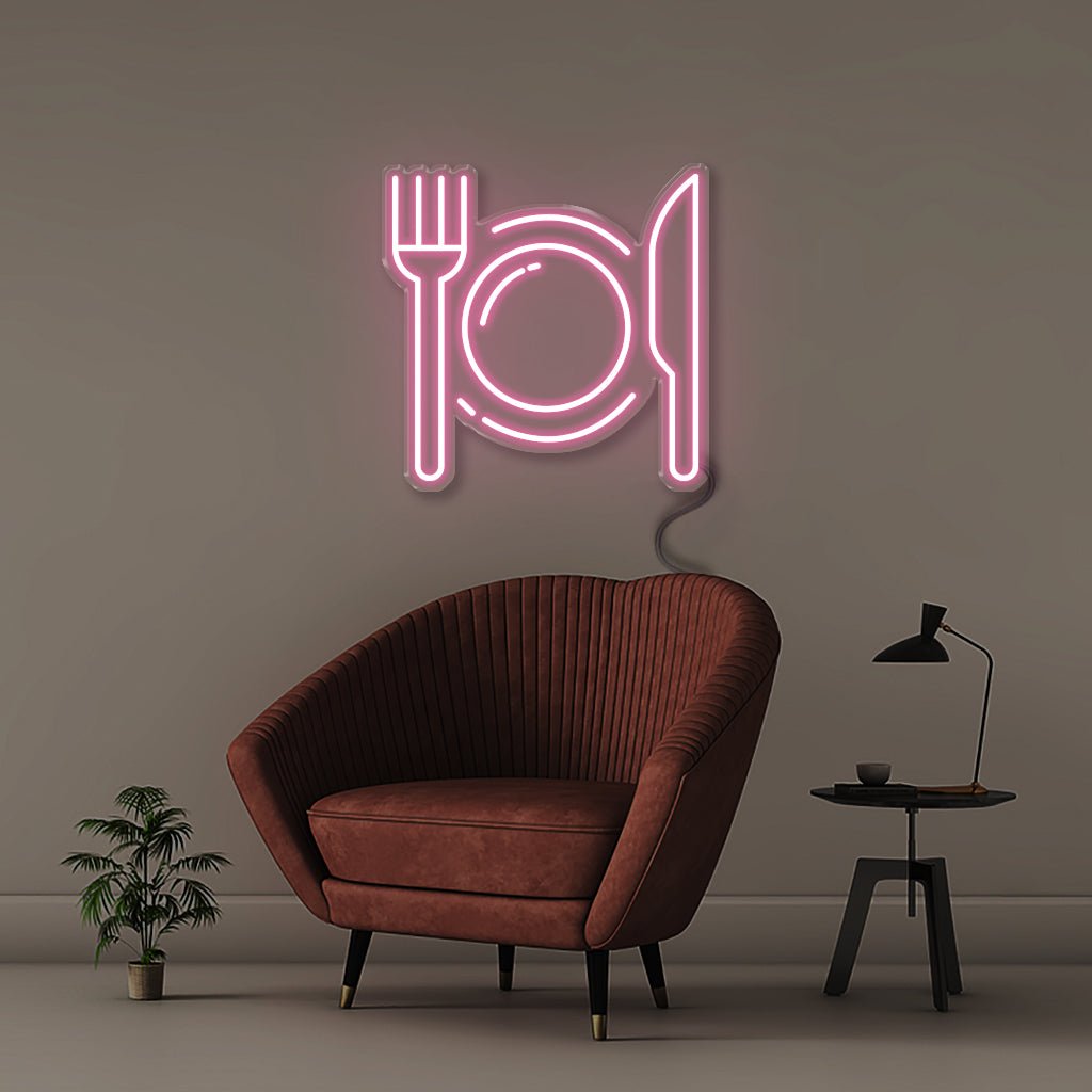 Fork and Knife - Neonific - LED Neon Signs - 50 CM - Light Pink