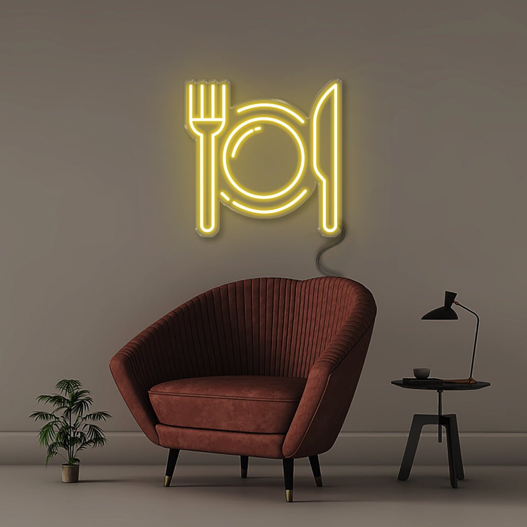 Fork and Knife - Neonific - LED Neon Signs - 50 CM - Yellow