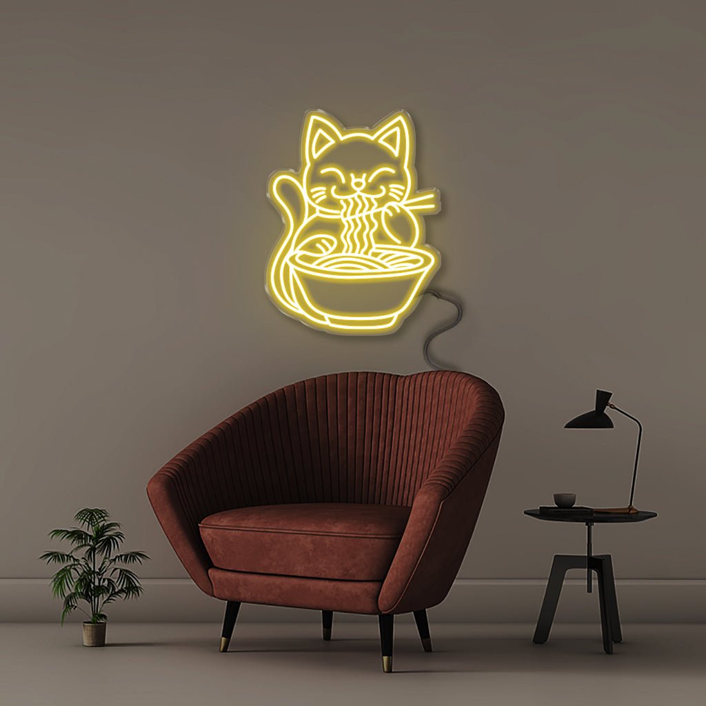 Fortune Cat - Neonific - LED Neon Signs - 50 CM - Yellow