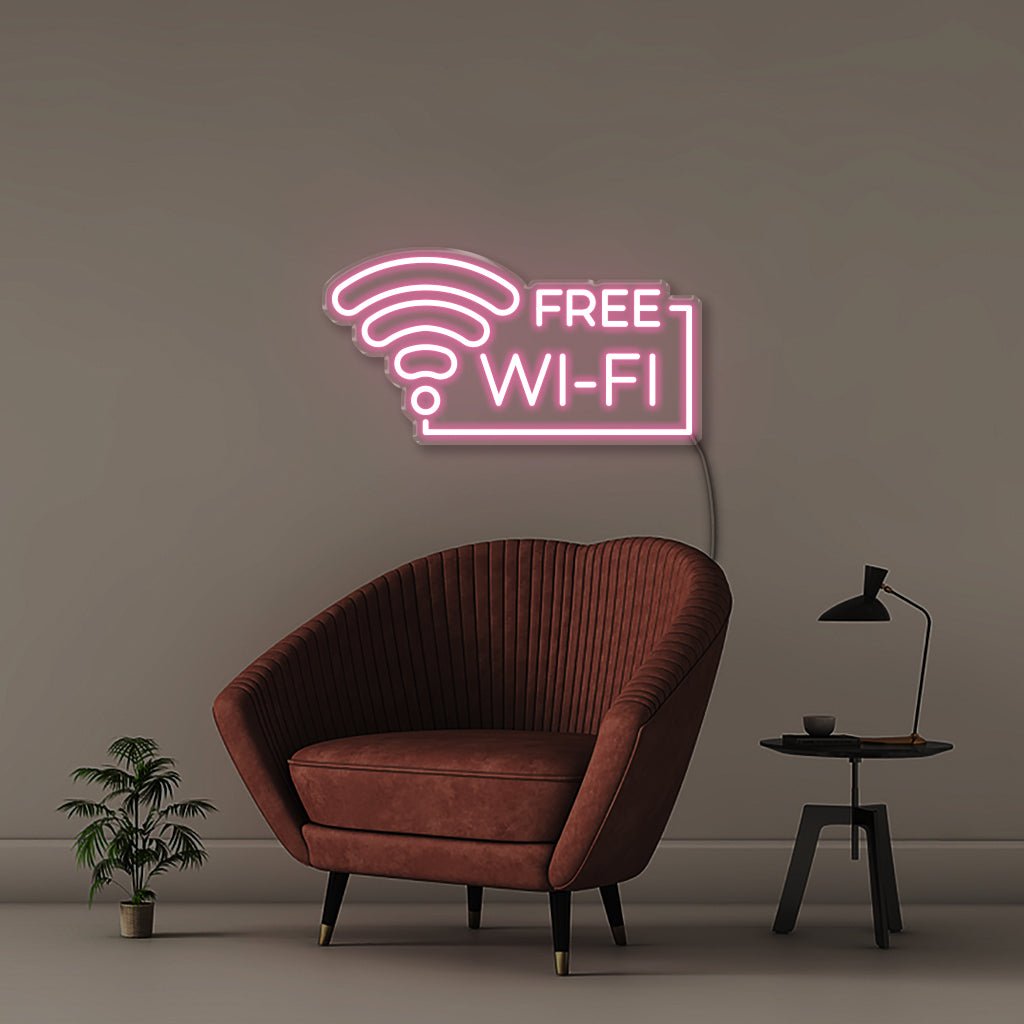 Free Wifi - Neonific - LED Neon Signs - 50 CM - Light Pink