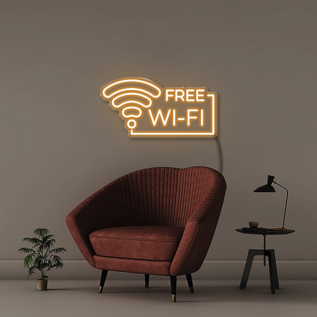 Free Wifi - Neonific - LED Neon Signs - 50 CM - Orange