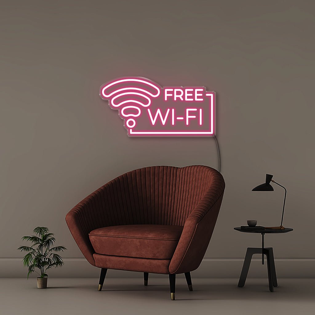 Free Wifi - Neonific - LED Neon Signs - 50 CM - Pink