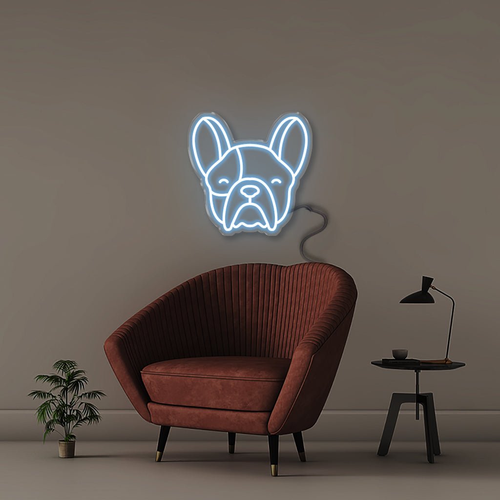 French Bulldog - Neonific - LED Neon Signs - 50 CM - Light Blue