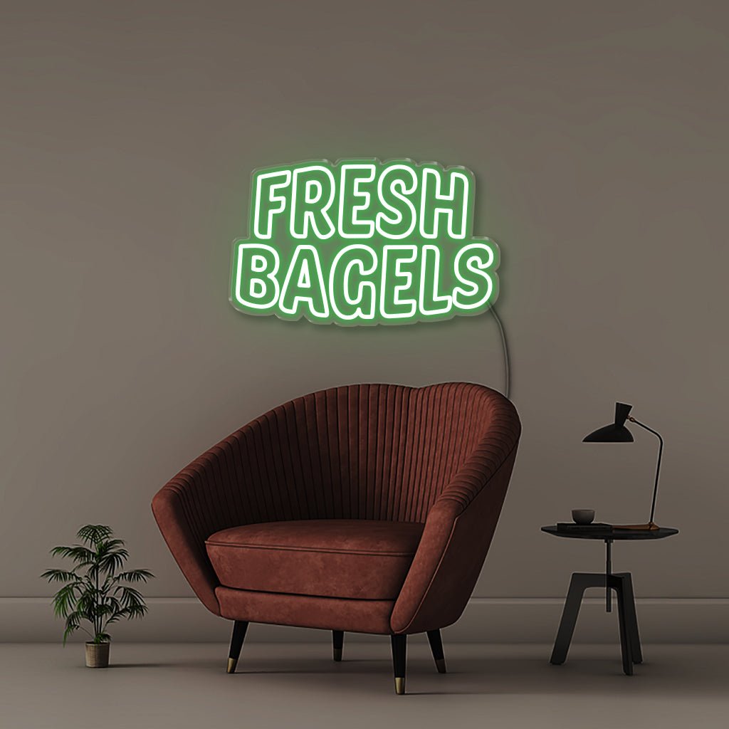 Fresh Bagels - Neonific - LED Neon Signs - 50 CM - Green