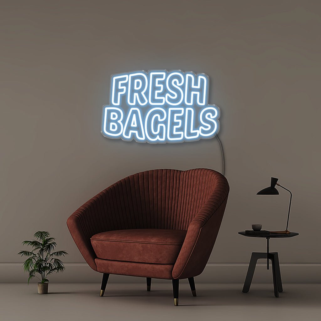 Fresh Bagels - Neonific - LED Neon Signs - 50 CM - Light Blue