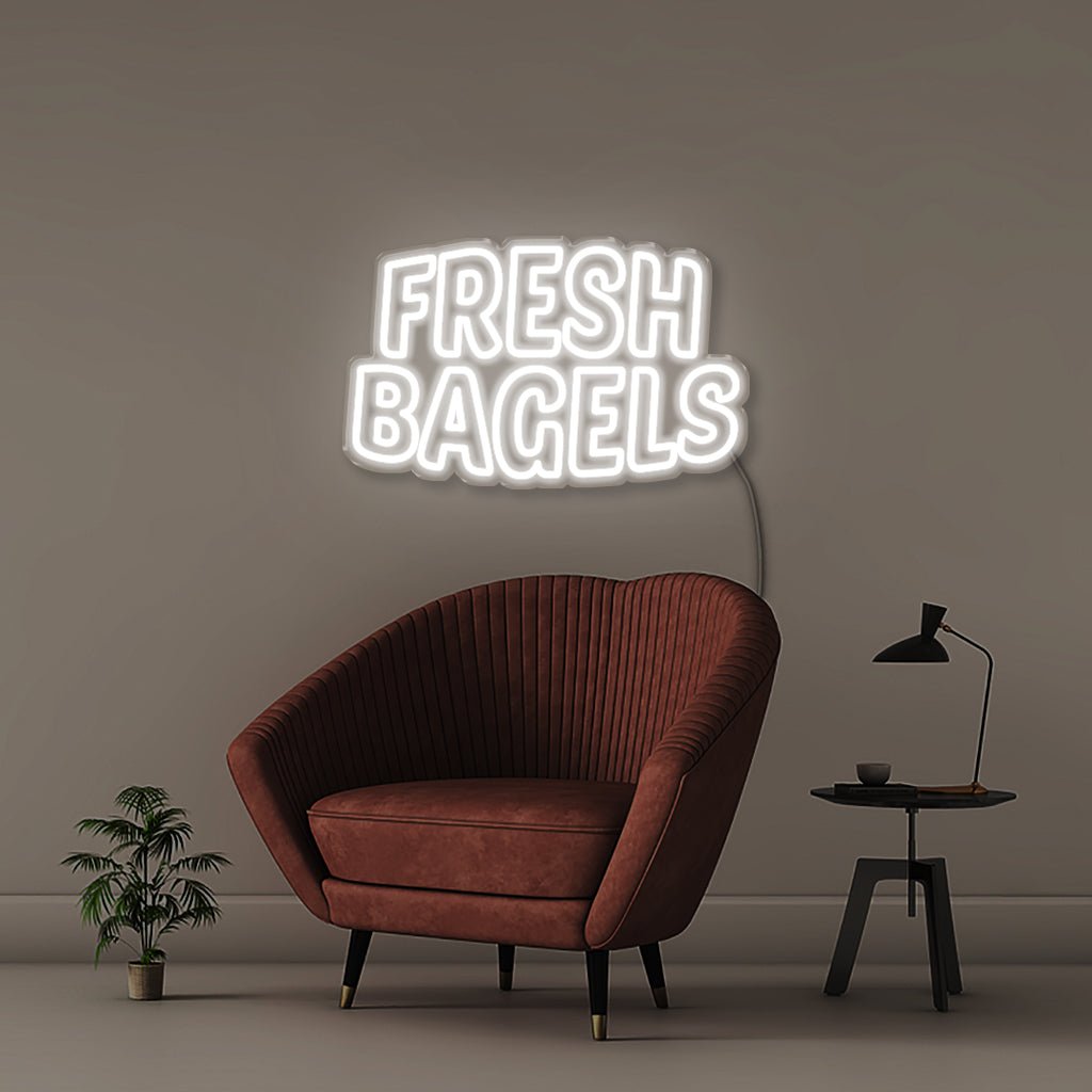 Fresh Bagels - Neonific - LED Neon Signs - 50 CM - White