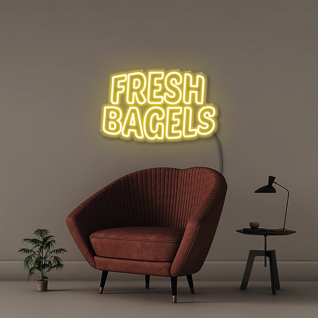 Fresh Bagels - Neonific - LED Neon Signs - 50 CM - Yellow