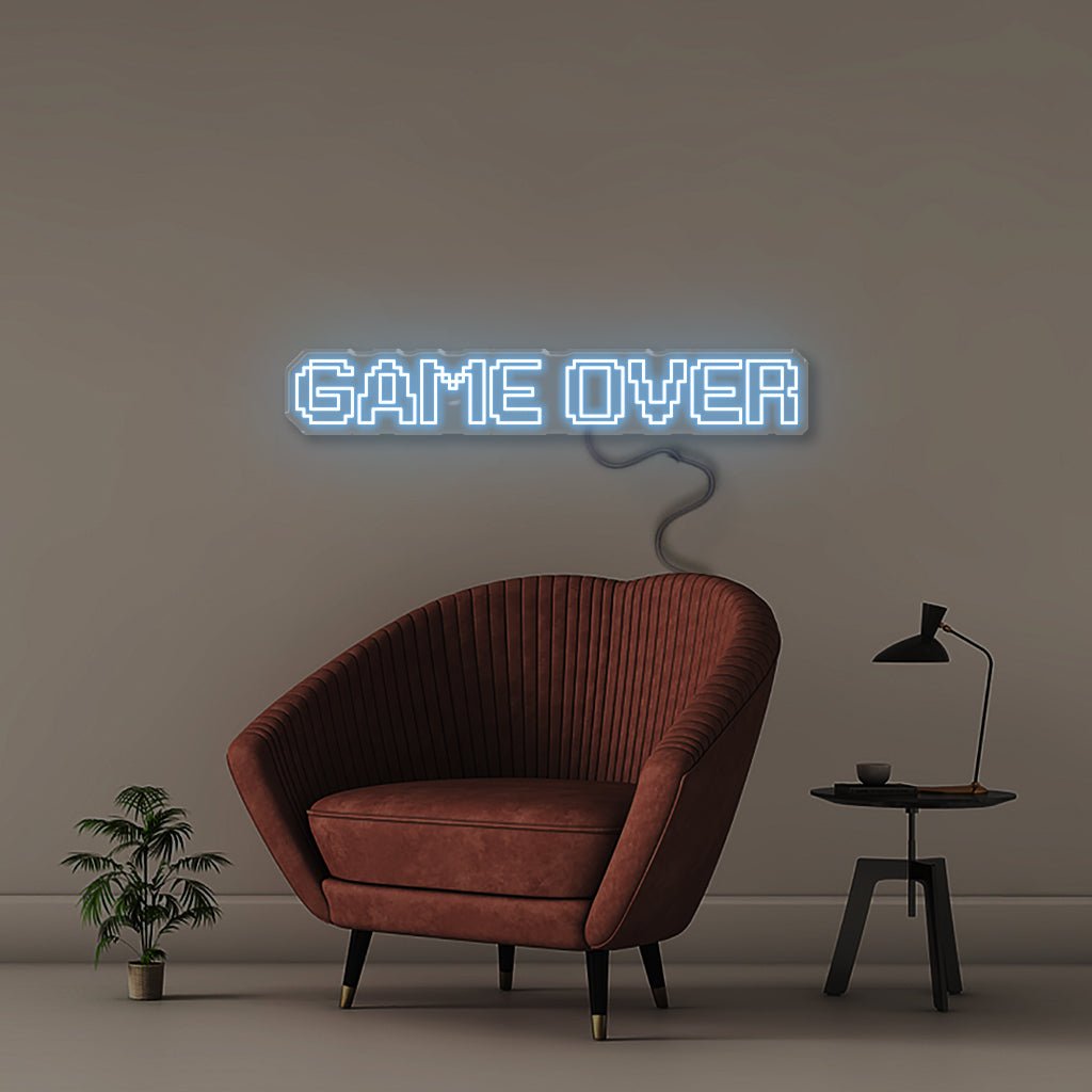 Game Over - Neonific - LED Neon Signs - 150 CM - Light Blue