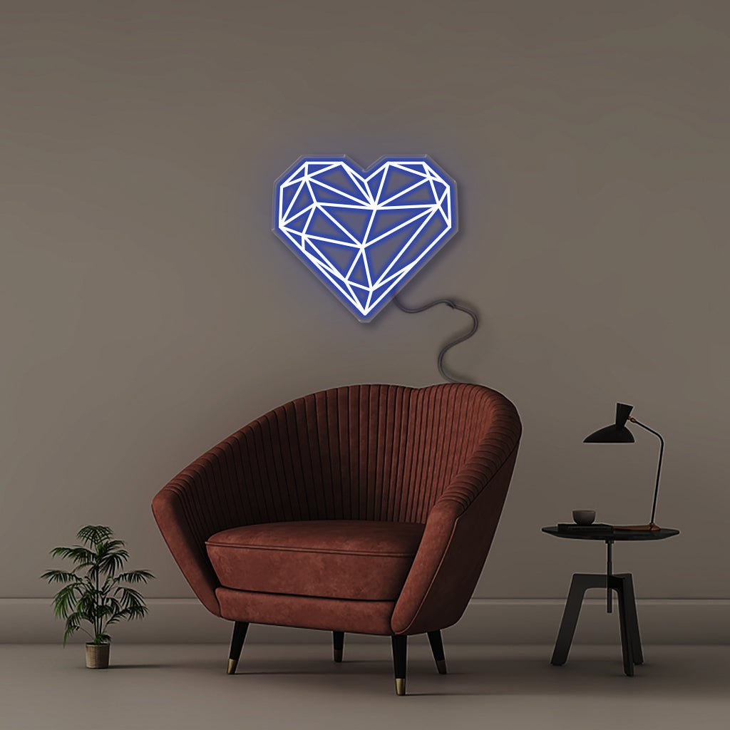 Geometric Heart - Neonific - LED Neon Signs - 50 CM - Blue