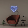 Geometric Heart - Neonific - LED Neon Signs - 50 CM - Blue
