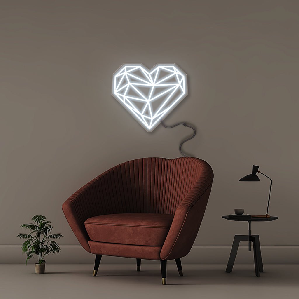 Geometric Heart - Neonific - LED Neon Signs - 50 CM - Cool White