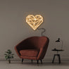 Geometric Heart - Neonific - LED Neon Signs - 50 CM - Orange