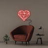 Geometric Heart - Neonific - LED Neon Signs - 50 CM - Red