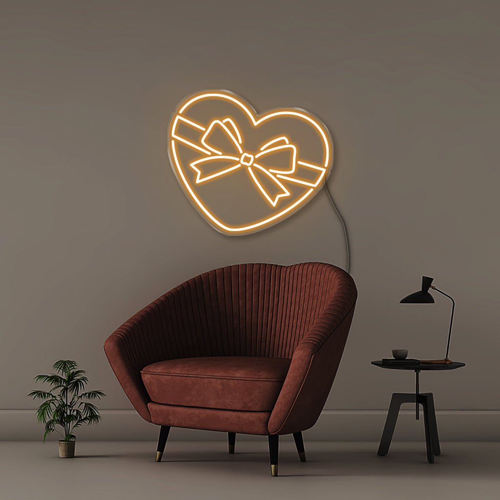 Gift Heart - Neonific - LED Neon Signs - 50 CM - Orange