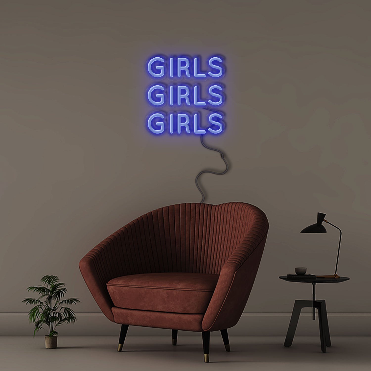 GIRLS GIRLS GIRLS - Neonific - LED Neon Signs - 60cm - White