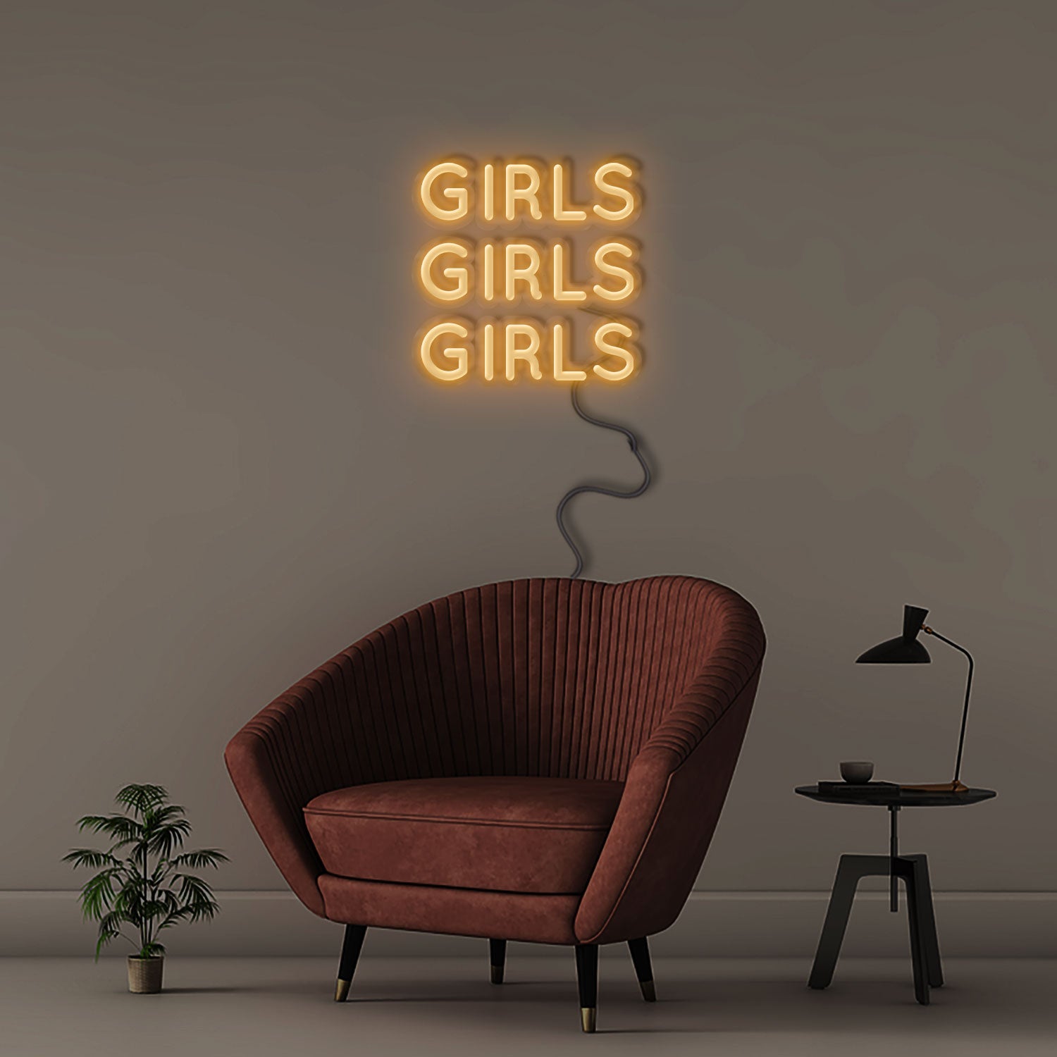 GIRLS GIRLS GIRLS - Neonific - LED Neon Signs - 60cm - White