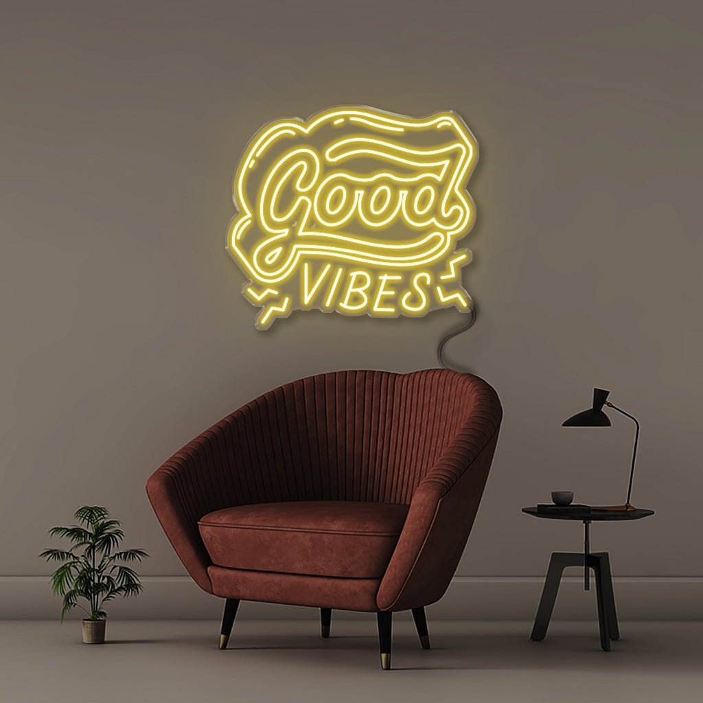 Good Vibes - Neonific - LED Neon Signs - 50 CM - Yellow