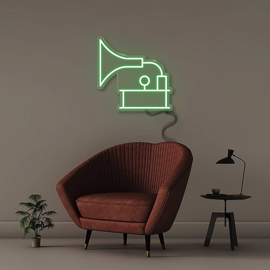 Gramophone - Neonific - LED Neon Signs - 50 CM - Green