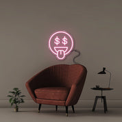 Greed Emoji - Neonific - LED Neon Signs - 50 CM - Light Pink