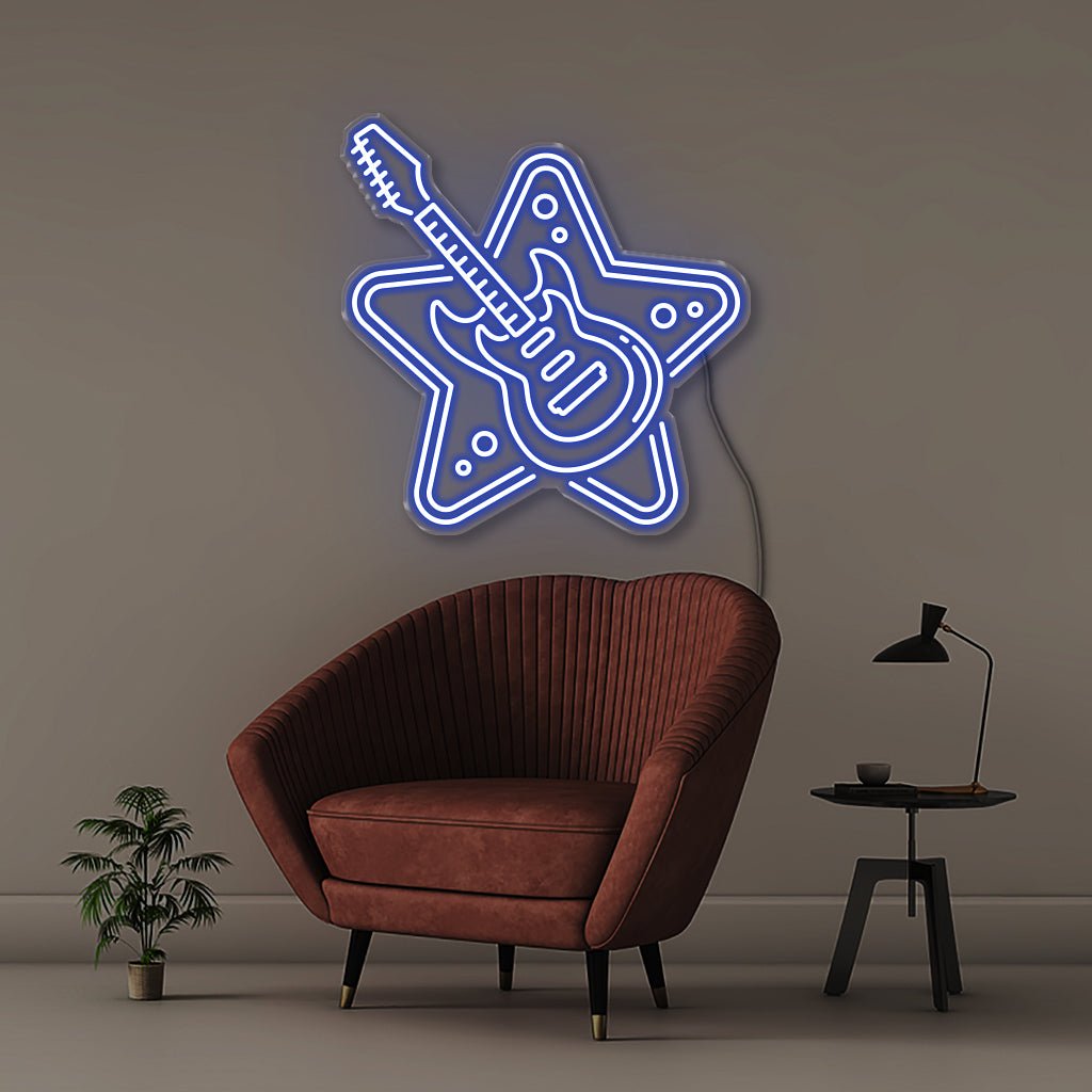 Guitar Star - Neonific - LED Neon Signs - 75 CM - Blue