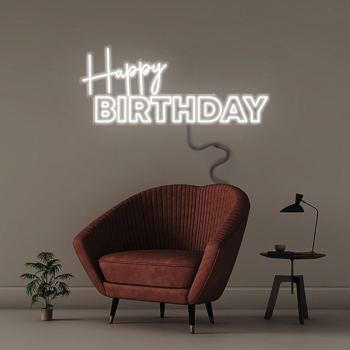Happy Birthday - Neonific - LED Neon Signs - 61cm (24") - Cool White