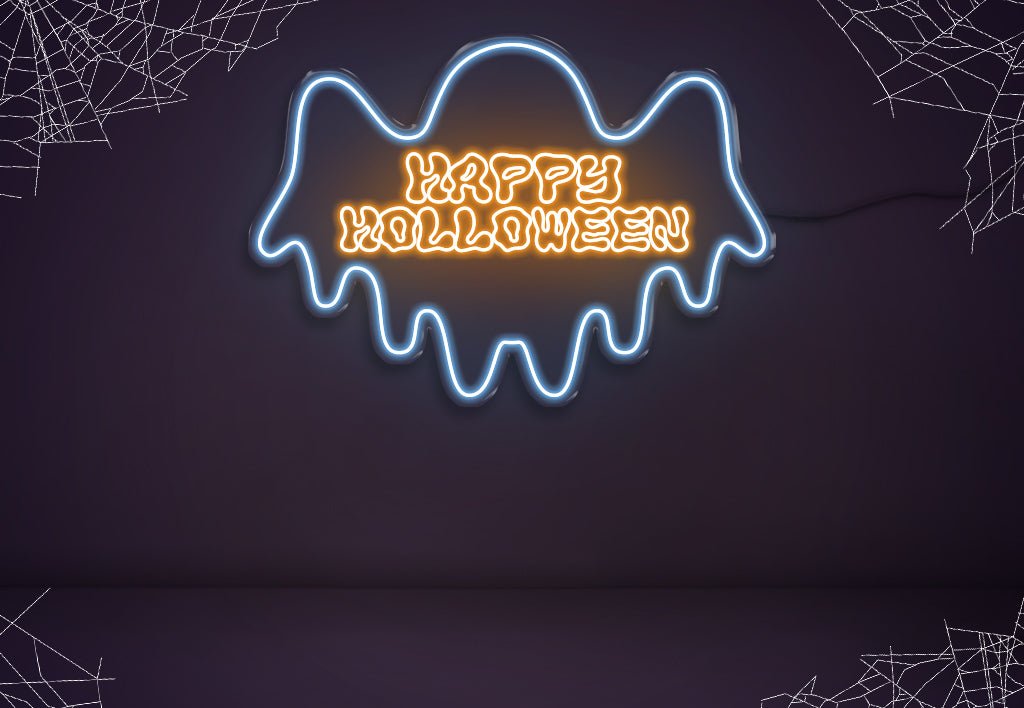 Happy Halloween Ghost - Neonific - LED Neon Signs - 100cm - Multi-color