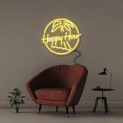 Happy Hour - Neonific - LED Neon Signs - 50 CM - Yellow