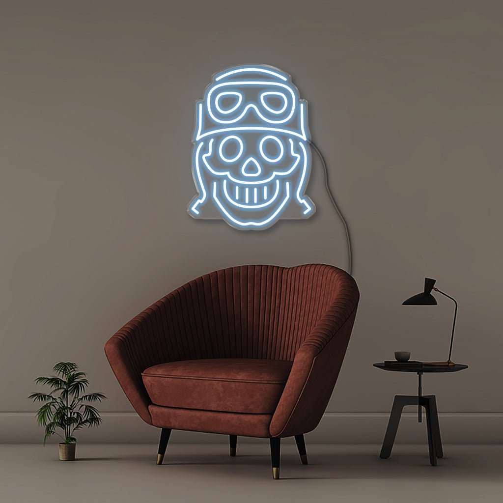 Happy Skull - Neonific - LED Neon Signs - 50 CM - Light Blue