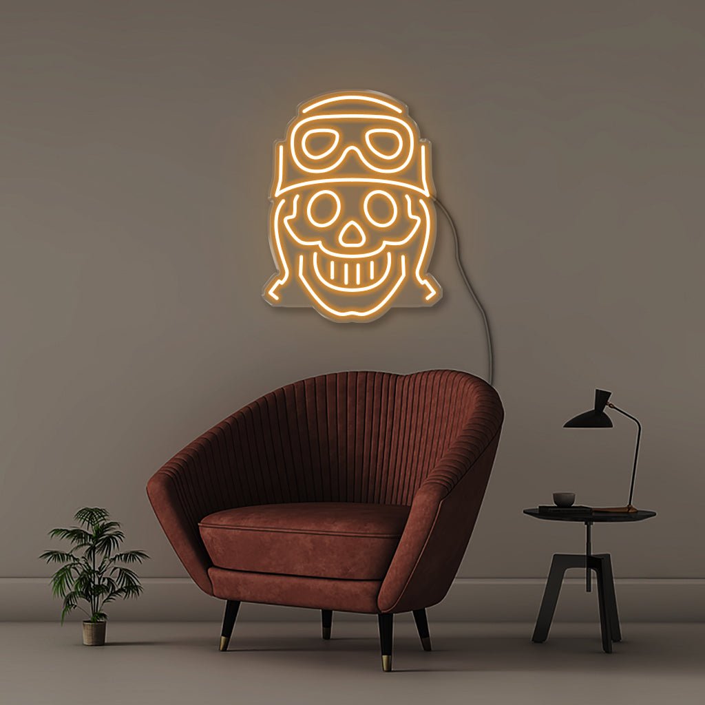 Happy Skull - Neonific - LED Neon Signs - 50 CM - Orange