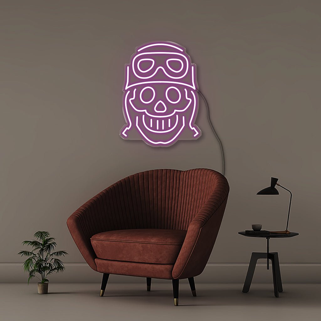 Happy Skull - Neonific - LED Neon Signs - 50 CM - Purple