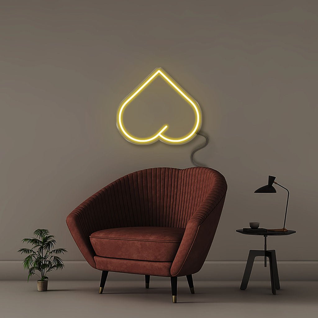 Heart Ass - Neonific - LED Neon Signs - 50 CM - Yellow