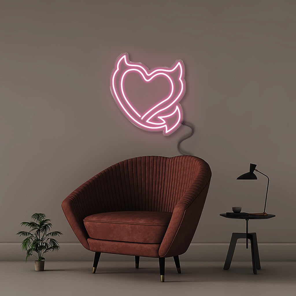 Heart Devil - Neonific - LED Neon Signs - 50 CM - Light Pink