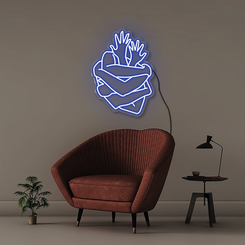 Heart Hands - Neonific - LED Neon Signs - 75 CM - Blue