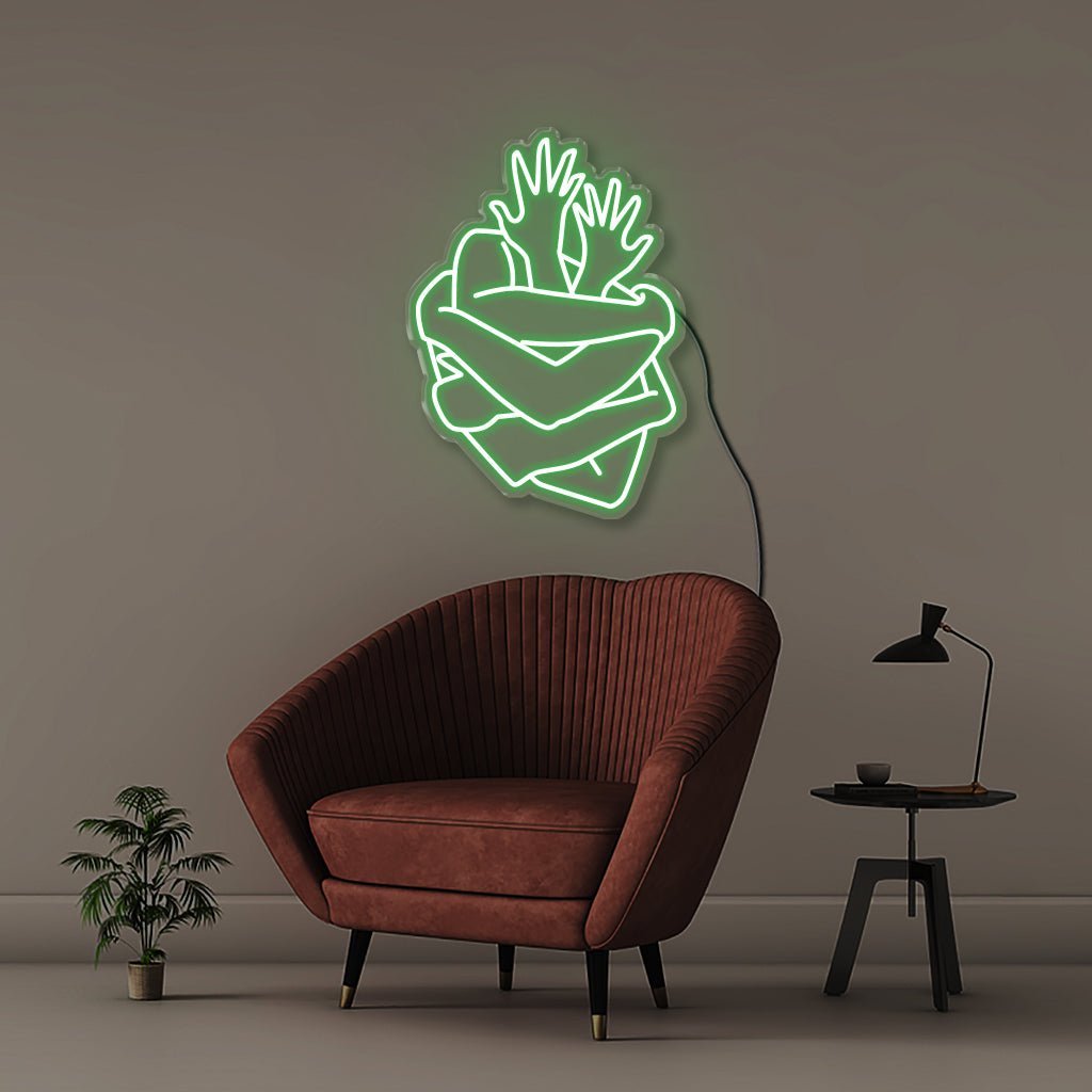 Heart Hands - Neonific - LED Neon Signs - 75 CM - Green