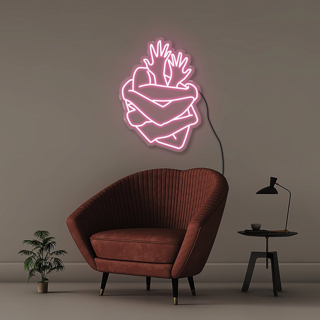 Heart Hands - Neonific - LED Neon Signs - 75 CM - Light Pink