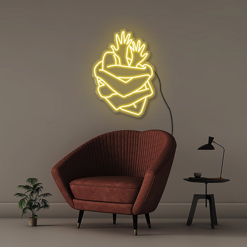 Heart Hands - Neonific - LED Neon Signs - 75 CM - Yellow