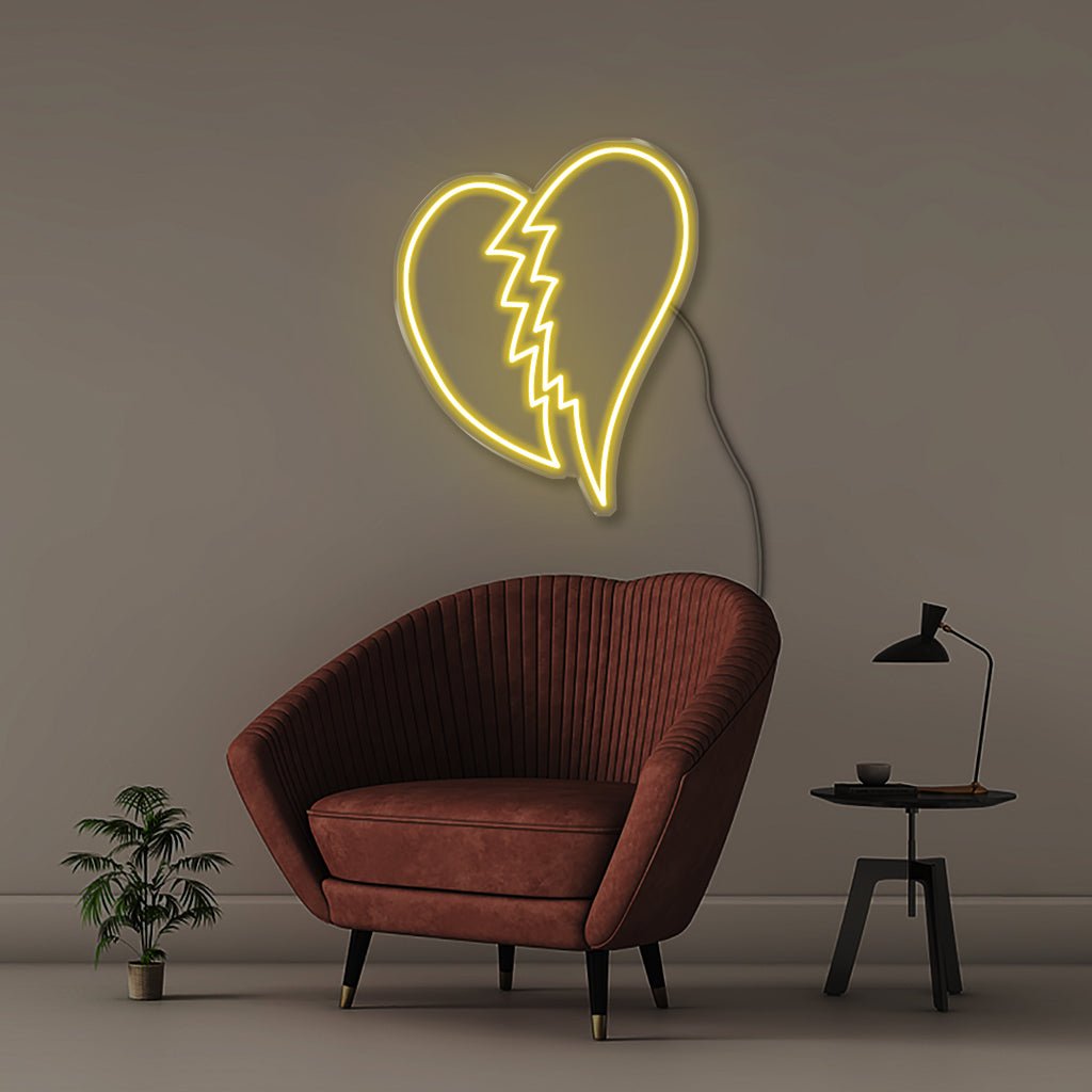 HeartBreak - Neonific - LED Neon Signs - 50 CM - Yellow