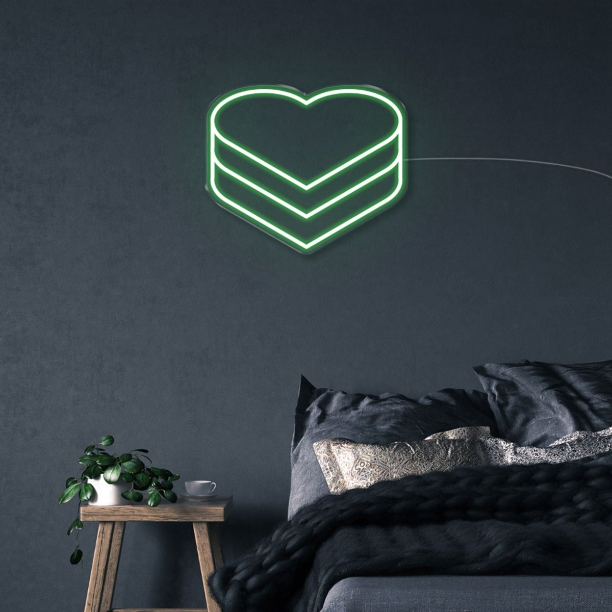 Hearts - Neonific - LED Neon Signs - 50 CM - Green