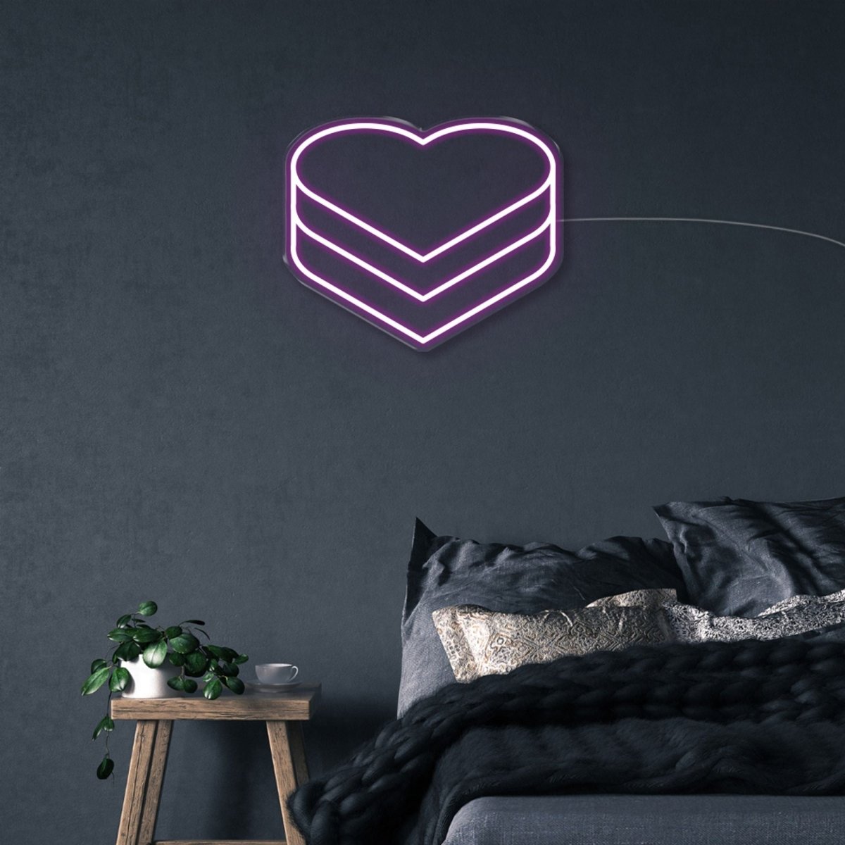 Hearts - Neonific - LED Neon Signs - 50 CM - Purple