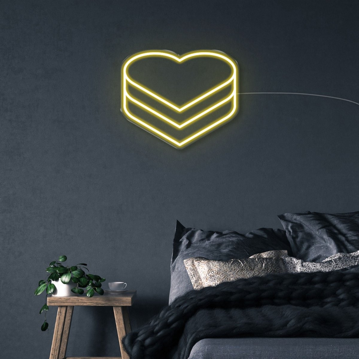 Hearts - Neonific - LED Neon Signs - 50 CM - Yellow