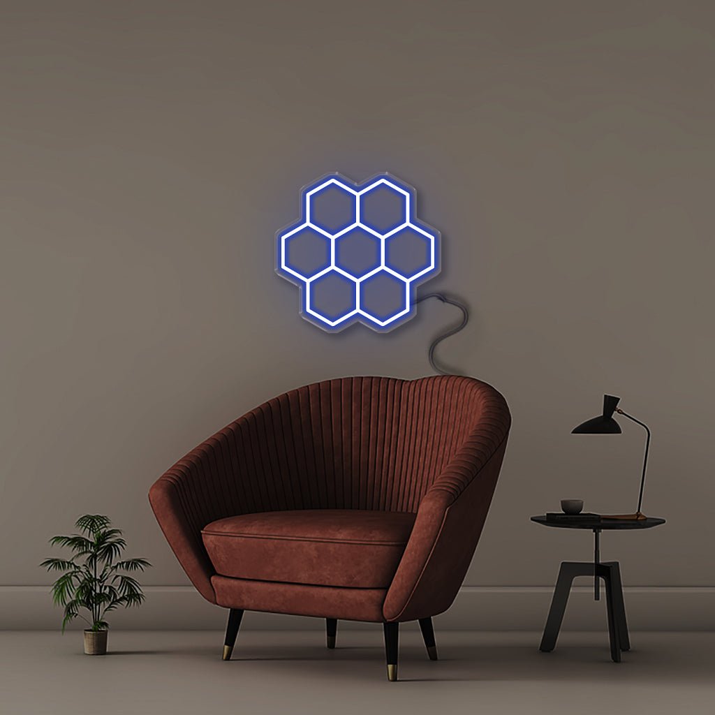 Honey Comb - Neonific - LED Neon Signs - 50 CM - Blue
