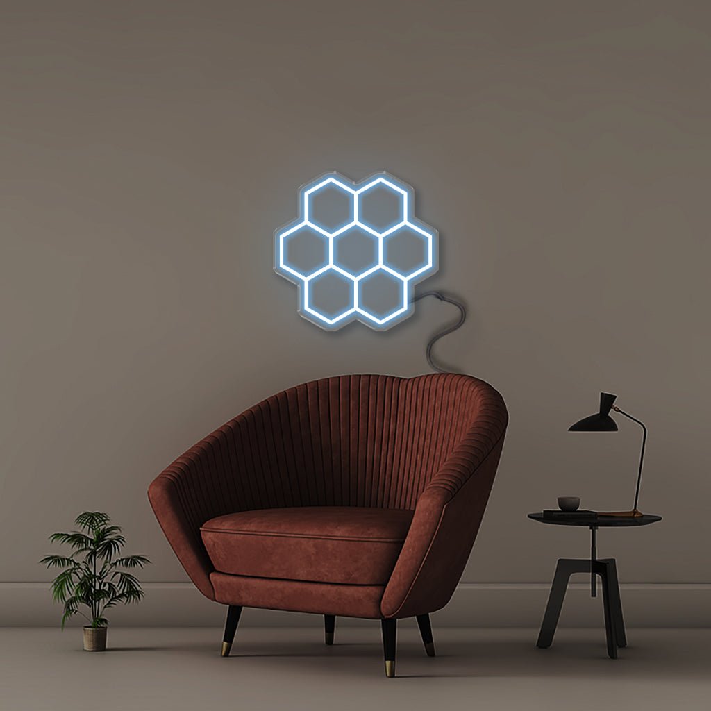 Honey Comb - Neonific - LED Neon Signs - 50 CM - Light Blue