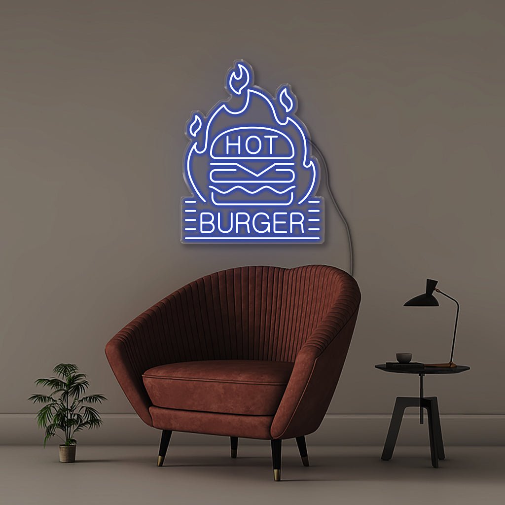 Hot Burger - Neonific - LED Neon Signs - 50 CM - Blue