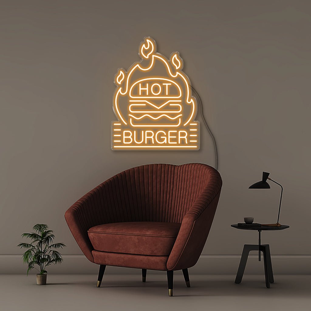 Hot Burger - Neonific - LED Neon Signs - 50 CM - Orange