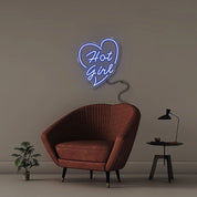Hot Girl 2 - Neonific - LED Neon Signs - 50 CM - Blue