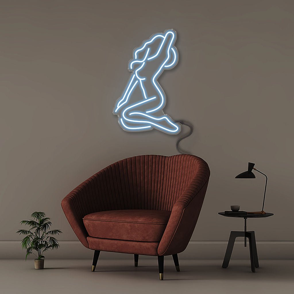 Hot Girl Pose - Neonific - LED Neon Signs - 50 CM - Light Blue