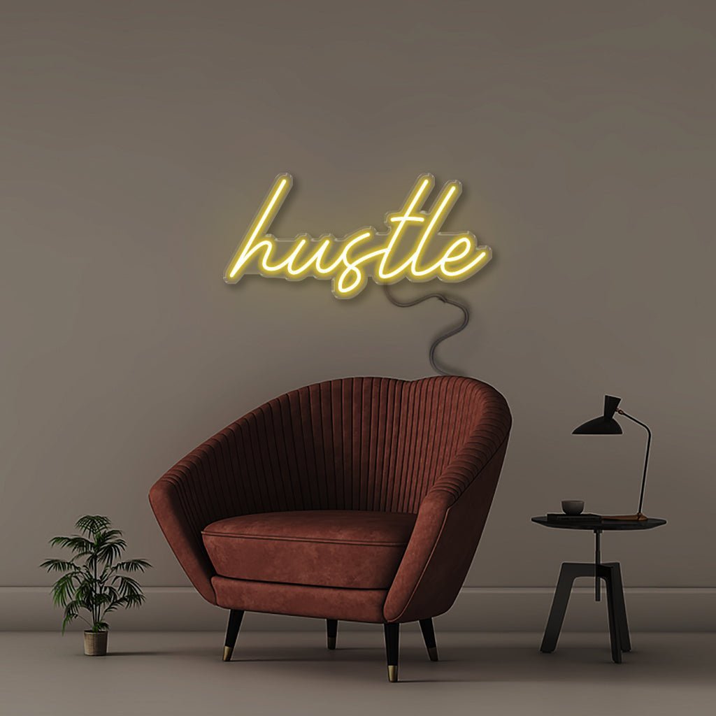 Hustle - Neonific - LED Neon Signs - 50 CM - Yellow