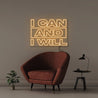 I can and I will - Neonific - LED Neon Signs - 75 CM - Orange