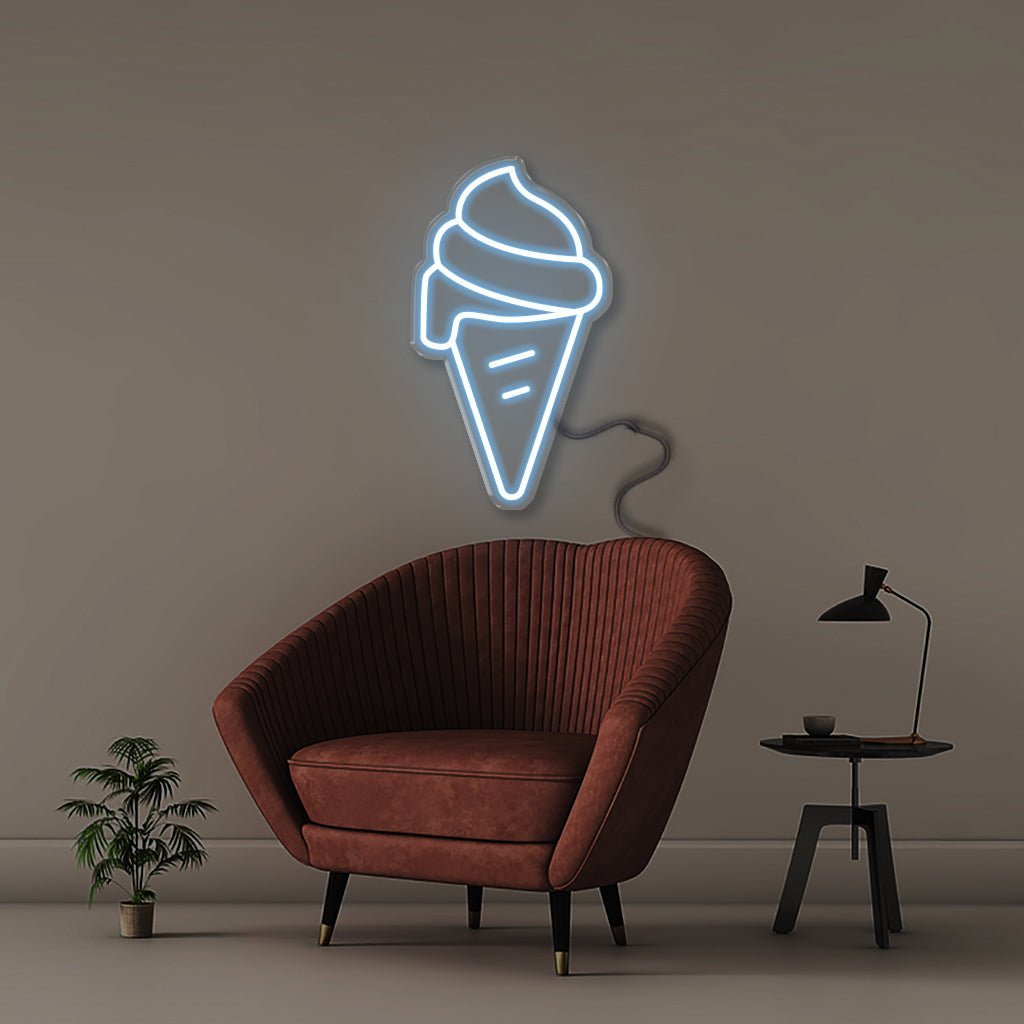 Ice Cream Cone - Neonific - LED Neon Signs - 50 CM - Light Blue